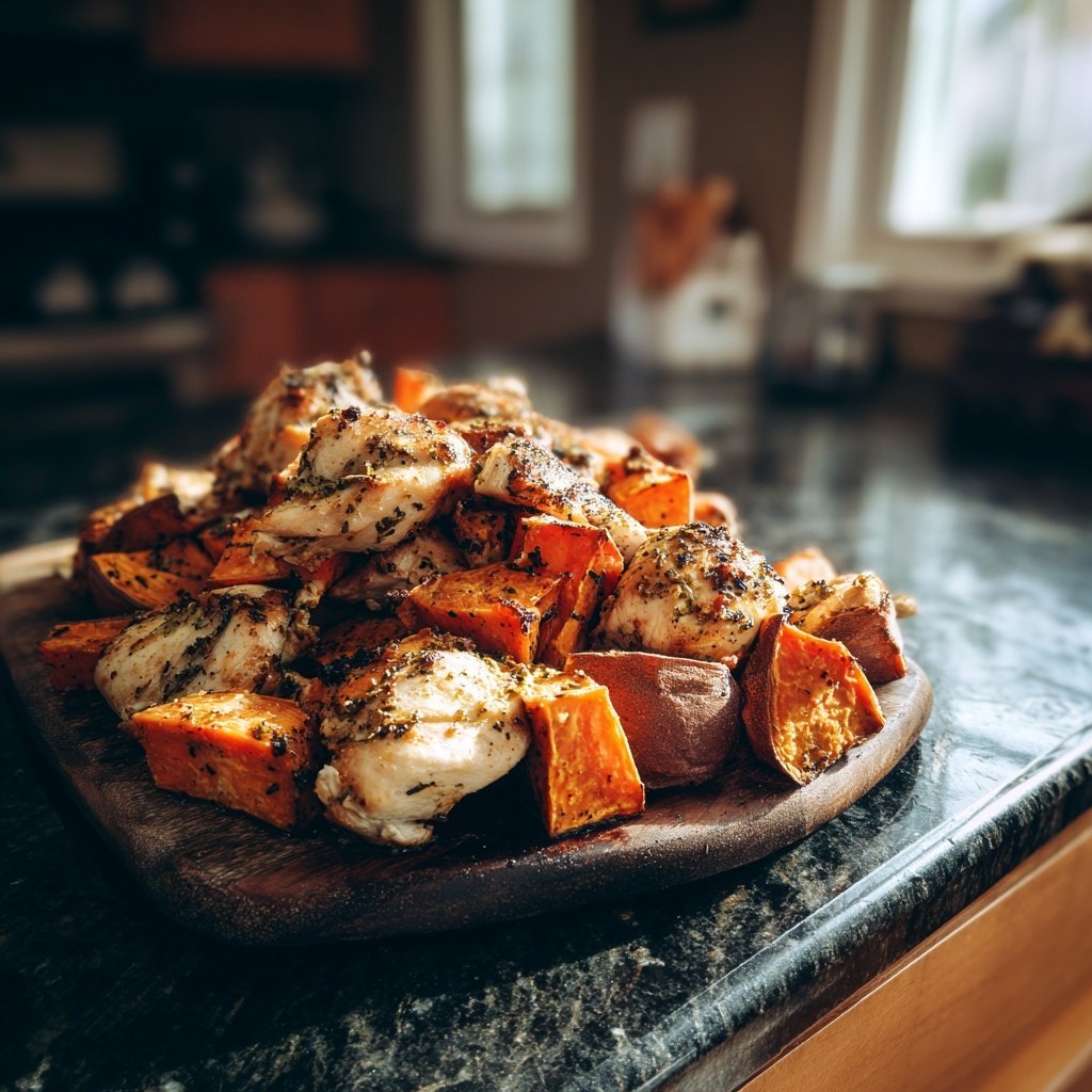 Healthy Chicken And Roasted Sweet Potatoes