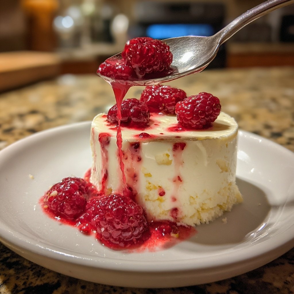 White Chocolate Mousse with Raspberry
