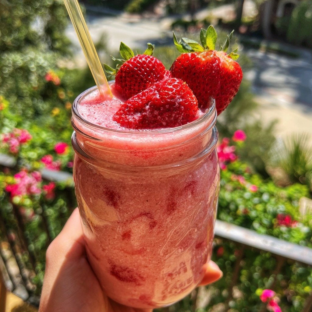 Strawberry Vanilla Breakfast Smoothie
