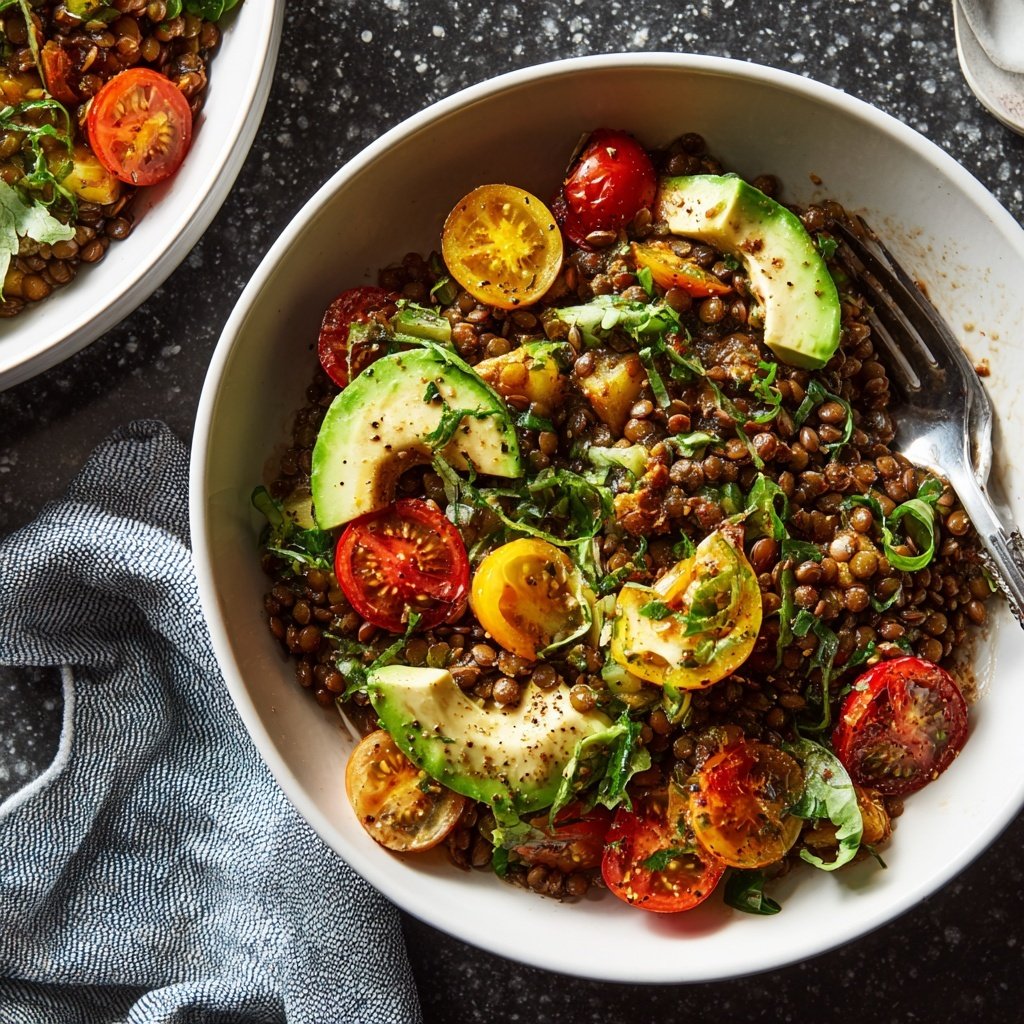 Healthy Lunch Lemon Lentil Bowl