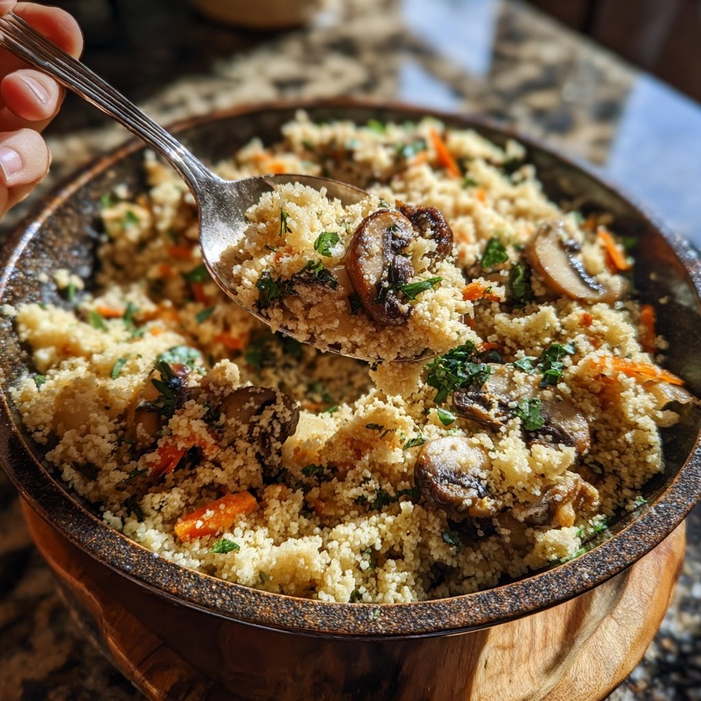 Garlic Mushroom Couscous Skillet
