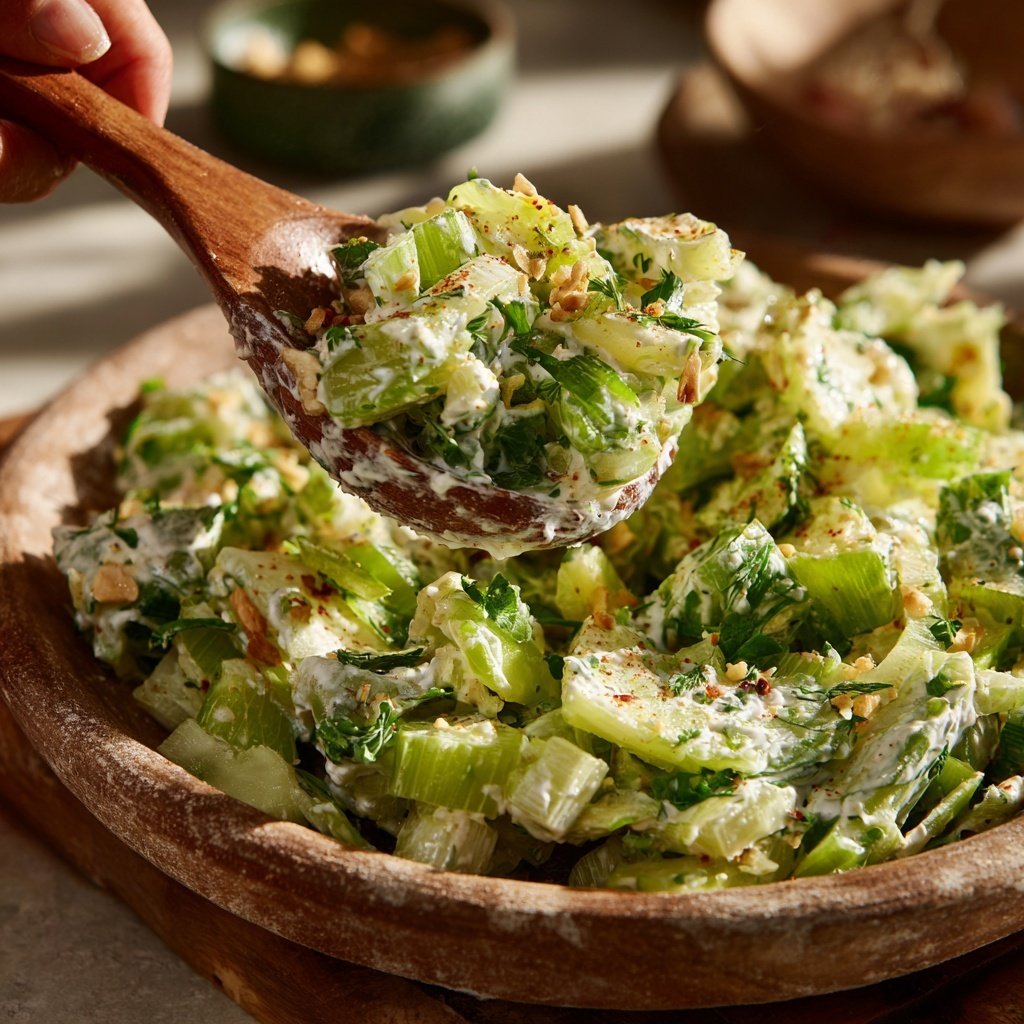 Celery Salad With Yogurt Dressing