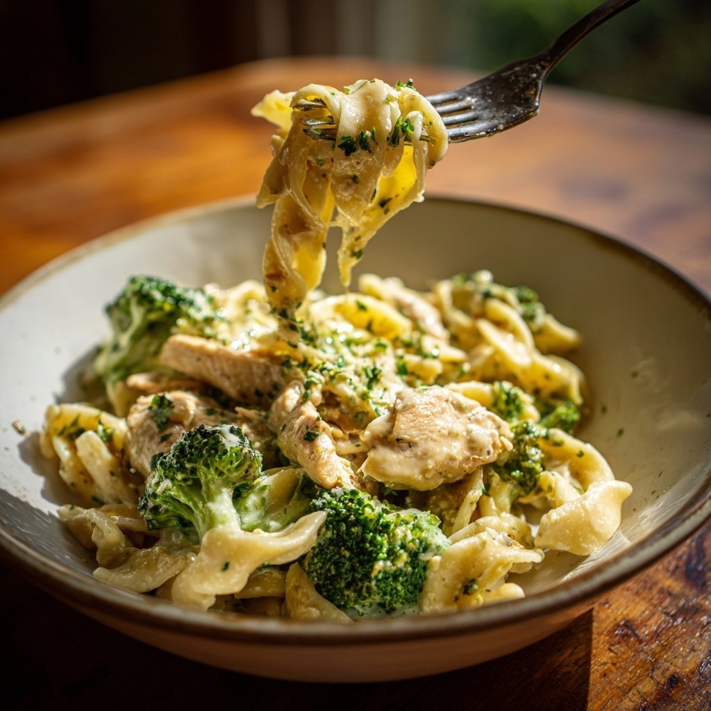Creamy Garlic Chicken And Broccoli Pasta
