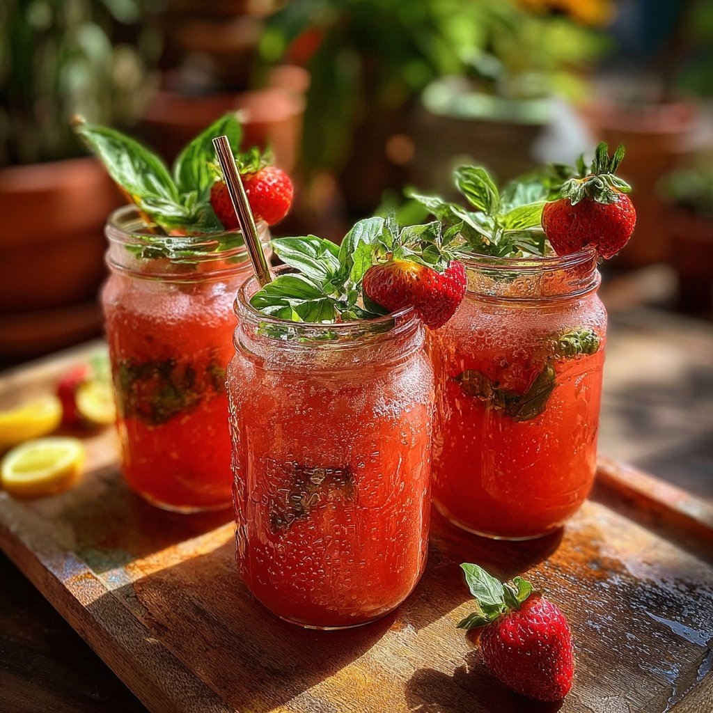 Strawberry Basil Spring Lemonade