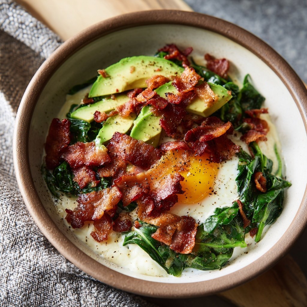 Keto Breakfast Bowl With Avocado