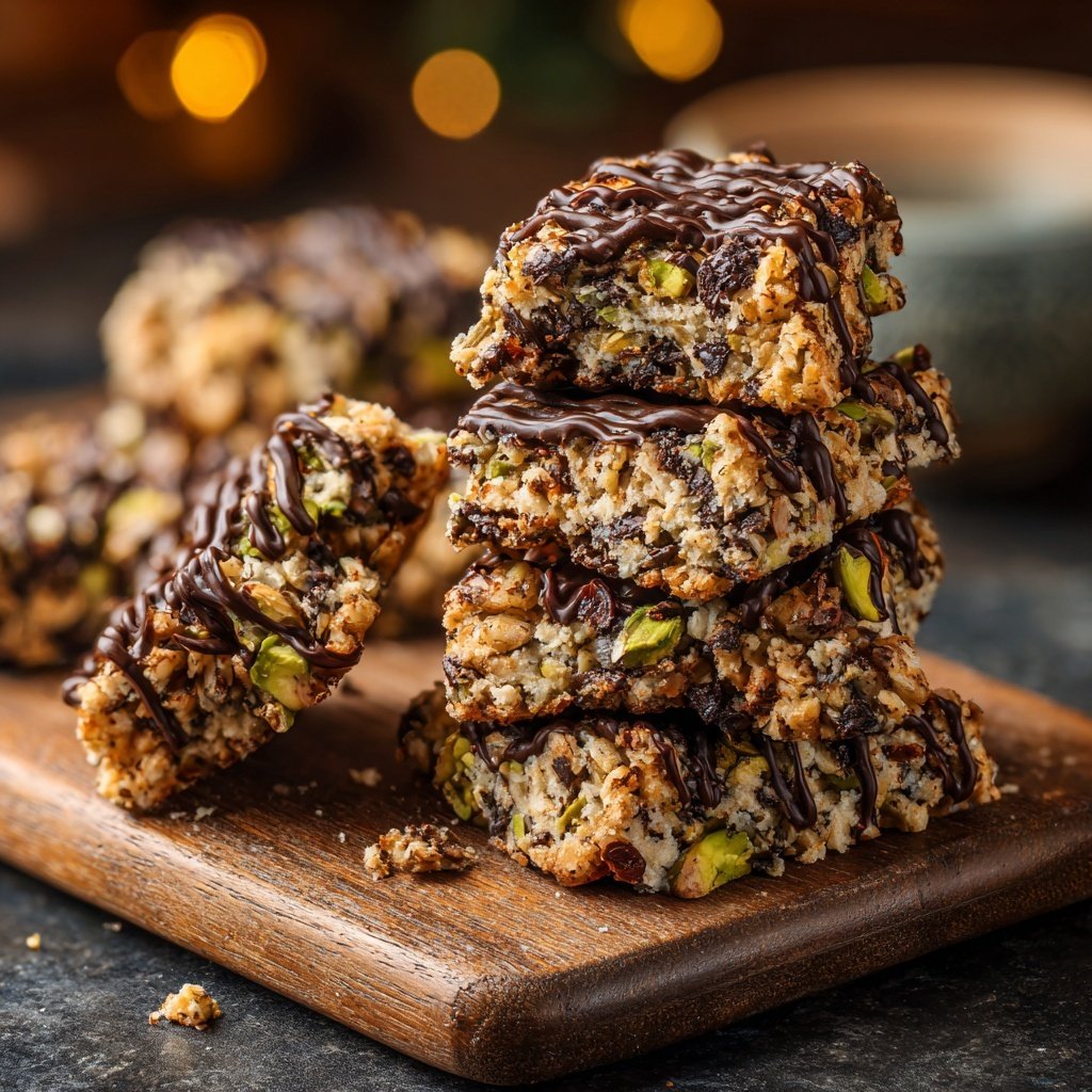 Chocolate Pistachio Coconut Snack Squares