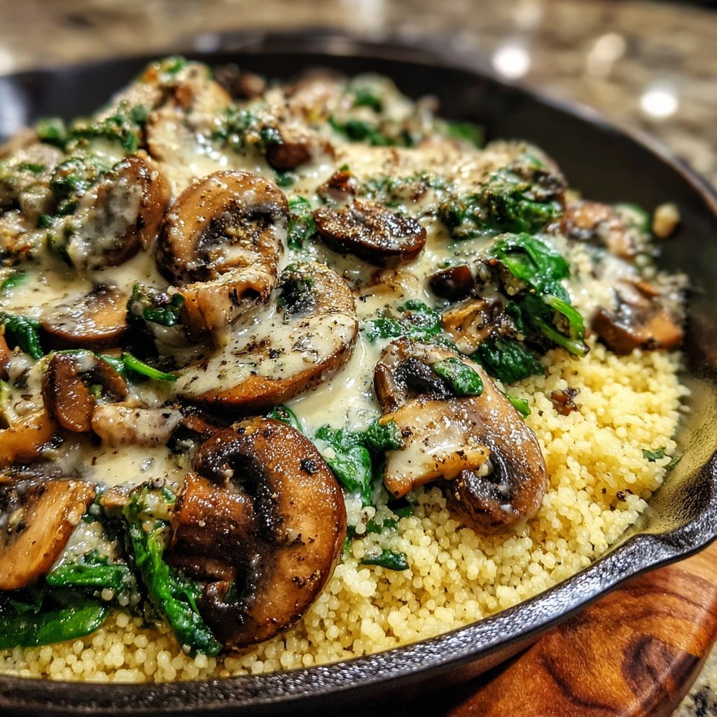 Creamy Mushroom Spinach Couscous