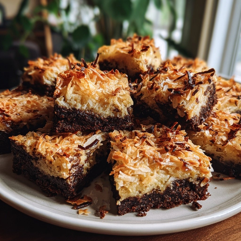 Cottage Cheese Brownies with Toasted Coconut Swirl