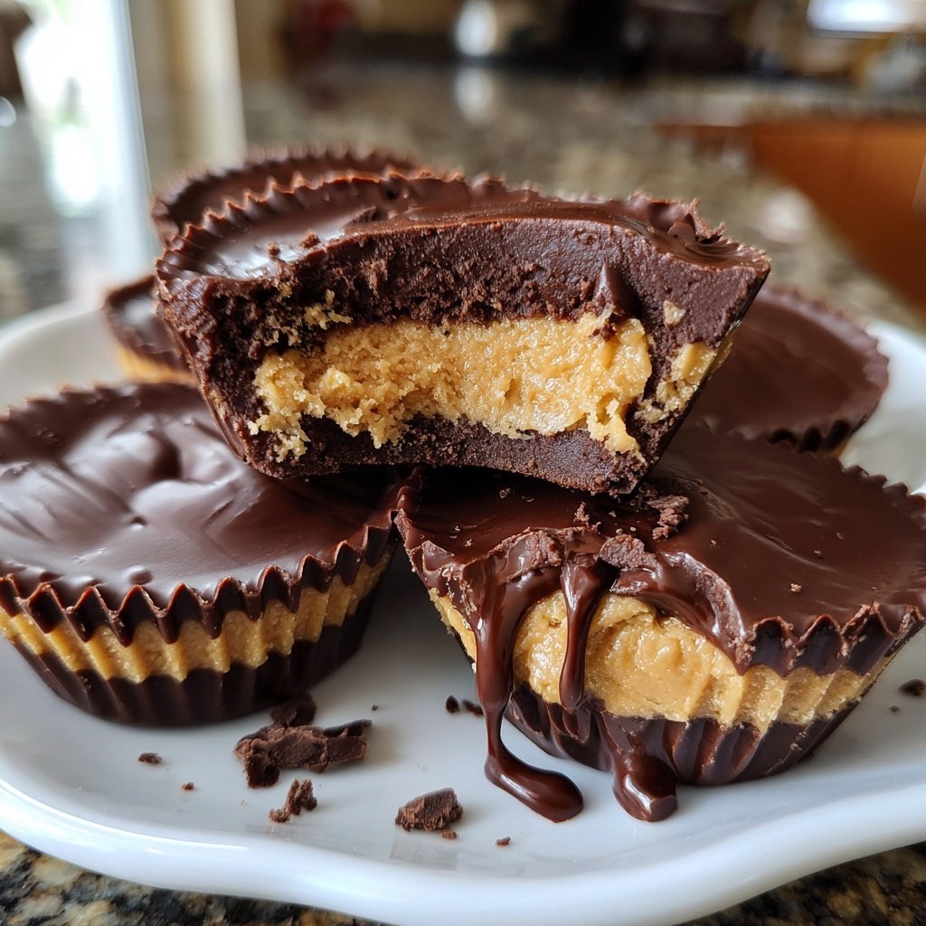 Homemade Peanut Butter Cups with Vanilla Cream